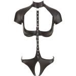 Schwarze Cottelli Collection Bodies Ouvert aus Kunstleder mit verstellbaren Trägern für Damen Größe XL 