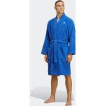 Blaue adidas Herrenbademäntel & Herrensaunamäntel aus Baumwolle Größe L 