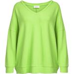 Neongrüne Unifarbene Cotton Candy V-Ausschnitt Damensweatshirts Größe XS 