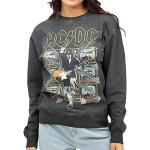 Reduzierte Schwarze Vintage Langärmelige AC/DC Damensweatshirts Größe L 