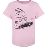 Hellrosa Skater Die Peanuts Snoopy T-Shirts mit Skater-Motiv für Damen Größe L 