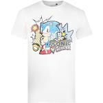 Weiße Kurzärmelige Sonic T-Shirts für Herren Größe M 