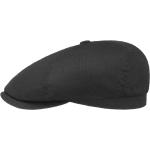 Schwarze Unifarbene Schiebermützen & Flatcaps aus Baumwolle Größe M 