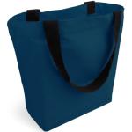 Blaue Canvas-Taschen mit Reißverschluss aus Baumwolle für Damen 
