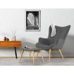 Graue Skandinavische andas Sessel mit Hocker aus Holz Breite 50-100cm, Höhe 50-100cm, Tiefe 50-100cm 