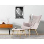 Altrosa Skandinavische andas Sessel mit Hocker aus Holz Breite 50-100cm, Höhe 50-100cm, Tiefe 50-100cm 