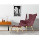 Dunkelrote Skandinavische andas Sessel mit Hocker aus Holz Breite 50-100cm, Höhe 50-100cm, Tiefe 50-100cm 