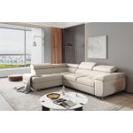 Beige Moderne Fun-Möbel L-förmige Wohnlandschaften aus Stoff mit Bettkasten Breite 0-50cm, Höhe 0-50cm, Tiefe 0-50cm 
