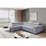 Hellgraue Moderne Fun-Möbel L-förmige Wohnlandschaften aus Stoff mit Bettkasten Breite 0-50cm, Höhe 0-50cm, Tiefe 0-50cm 