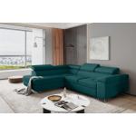 Türkise Moderne Fun-Möbel L-förmige Wohnlandschaften matt aus Stoff mit Bettkasten Breite 0-50cm, Höhe 0-50cm, Tiefe 0-50cm 