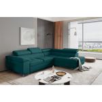 Türkise Moderne Fun-Möbel L-förmige Wohnlandschaften aus Stoff mit Bettkasten Breite 0-50cm, Höhe 0-50cm, Tiefe 0-50cm 