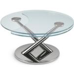 Silberne Moderne xxxlutz Runde Runde Couchtische aus Glas schwenkbar Breite 0-50cm, Höhe 0-50cm, Tiefe 0-50cm 