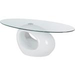 Weiße Höffner Ovale Ovale Couchtische aus Glas 