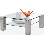 Silberne MCA furniture Quadratische Quadratische Couchtische aus Glas Breite 50-100cm, Höhe 0-50cm, Tiefe 50-100cm 