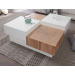 Weiße MCA furniture Quadratische Hochglanz-Couchtische lackiert aus Eiche Breite 50-100cm, Höhe 0-50cm, Tiefe 50-100cm 