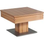 Braune Moderne Rodario Quadratische Massivholz-Couchtische furniert aus Massivholz mit Rollen Breite 50-100cm, Höhe 0-50cm, Tiefe 50-100cm 