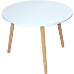 Weiße Moderne Runde Holz-Couchtische 60 cm lackiert aus Rubberwood Breite 50-100cm, Höhe 0-50cm, Tiefe 50-100cm 