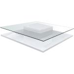 Weiße Loftscape Quadratische Quadratische Couchtische aus Glas Breite 100-150cm, Höhe 0-50cm, Tiefe 50-100cm 