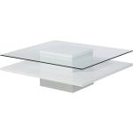 Reduzierte Weiße Loftscape Quadratische Quadratische Couchtische aus Glas Breite 100-150cm, Höhe 0-50cm, Tiefe 50-100cm 