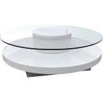 Weiße Loftscape Runde Runde Glastische 100 cm aus Glas Breite 100-150cm, Höhe 0-50cm, Tiefe 50-100cm 