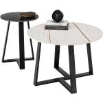 Schwarze Moderne Runde Beistelltische Rund 70 cm aus Keramik Breite 50-100cm, Höhe 0-50cm, Tiefe 50-100cm 2-teilig 