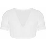 Reduzierte Weiße Casual Kurzärmelige Country Line Dirndlblusen kurzarm aus Polyester für Damen 