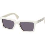 Weiße Rechteckige Rechteckige Sonnenbrillen aus Kunststoff für Herren 