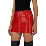 Rote Courreges Mini Lederröcke aus Leder für Damen Größe L 