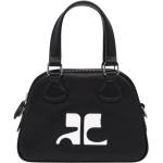 Reduzierte Schwarze Courreges Bowlingtaschen aus Leder für Damen mini 