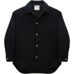 Courrèges, Schwarze Hemdjacke aus Wollmischung Black, Herren, Größe: M