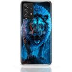 Blaue Samsung Galaxy A6 Plus Hüllen 2018 Art: Soft Cases mit Löwen-Motiv mit Bildern aus Silikon 