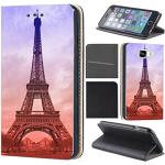 Schwarze Samsung Galaxy Grand Prime Cases 2018 Art: Flip Cases mit Eiffelturm-Motiv mit Bildern aus Kunstleder 