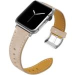 CoverKingz Smartwatch-Armband »Apple Watch Series 6/SE/5/4/3/2/1 Retro Armband 42mm/44mm Leder Band Khaki«, Dornschließe aus Edelstahl, beige, Khaki