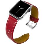 CoverKingz Smartwatch-Armband »Apple Watch Series 6/SE/5/4/3/2/1 Retro Armband 42mm/44mm Leder Band Rot«, Dornschließe aus Edelstahl, rot, Rot