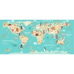 Türkise Weltkarten mit Weltkartenmotiv 