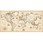 Beige Retro Weltkarten mit Weltkartenmotiv 