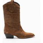 Reduzierte Kamelbraune Cowboy-Boots & Cowboystiefeletten aus Veloursleder für Damen Größe 39 