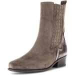 Beige Gabor Comfort Cowboy-Boots & Cowboystiefeletten mit Reißverschluss in Komfortweite aus Leder für Damen mit Absatzhöhe 3cm bis 5cm 
