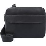 Schwarze Elegante Cowboysbag Umhängetaschen mit Reißverschluss aus Leder mit Handyfach 