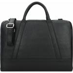 Schwarze Cowboysbag Aktentaschen aus Leder mit Laptopfach für Herren 