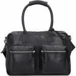Schwarze Vintage Cowboysbag The Bag Aktentaschen mit Reißverschluss aus Glattleder für Damen klein 
