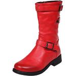 Rote Cowboy-Boots & Cowboystiefeletten mit Schnürsenkel aus Leder leicht für Damen Größe 43 für den für den Sommer 