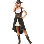 Schwarze Buttinette Cowboy-Kostüme mit Volants für Damen 