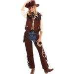 Silberne Buttinette Cowboy-Kostüme aus Kunstleder für Damen Größe L 