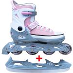 Cox Swain Sneak 2in1 größenverstellbare Kinder Inline Skates und Schlittschuhe mit PU Gummirollen sowie ABEC 5 Kugellagern, Pink, XS (29-32)