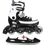 Cox Swain Sneak 2in1 größenverstellbare Kinder Inline Skates und Schlittschuhe mit PU Gummirollen sowie ABEC 5 Kugellagern, Colour: Black, Size: XS (29-32)