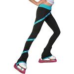 COYI Frauen Kinder Eislaufhose Mit Strass Eiskunstlauf Trainingshose Thermische Strumpfhose Gymnastik Leggings(Size:XS,Color:Blau)