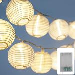 Reduzierte Weiße Vintage LED Lichterketten aus Papier mit Timer 