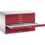 Rubinrote CP Büroschränke & Home Office Schränke mit Schublade Breite 100-150cm, Höhe 100-150cm, Tiefe 50-100cm 