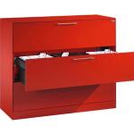 Feuerrote Büroschränke & Home Office Schränke matt mit Schublade Breite 100-150cm, Höhe 100-150cm, Tiefe 0-50cm 